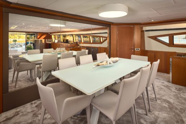 Dining and Salon of the S/Y San Limi